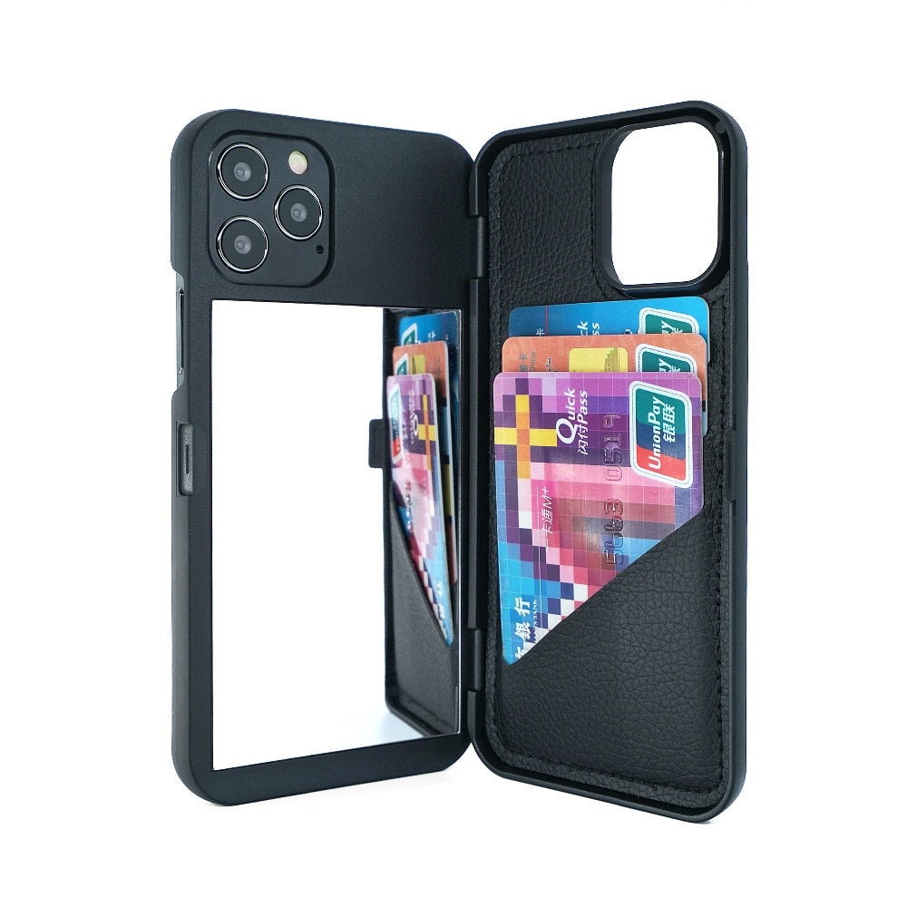 Wallet Mirror Flip Case for iPhone - Premium Mobile Phone Cases from Dressmycell.com - Just $19.00! Shop now at Dressmycell.com