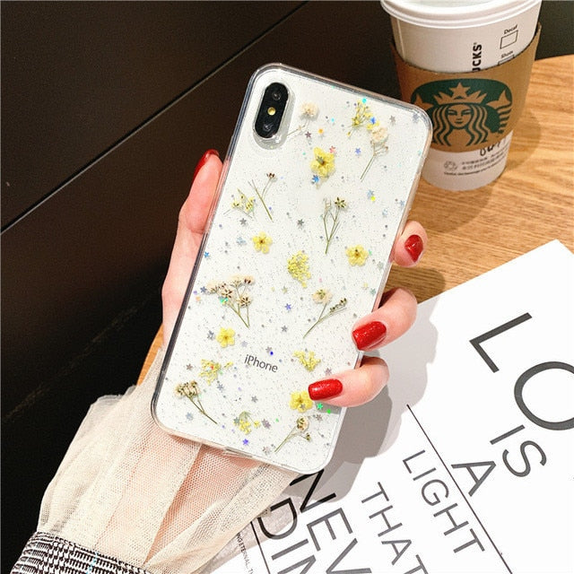 Real Dried Daisies Clear Case For iPhone - Premium Mobile Phone Cases from Dressmycell.com - Just $17.00! Shop now at Dressmycell.com