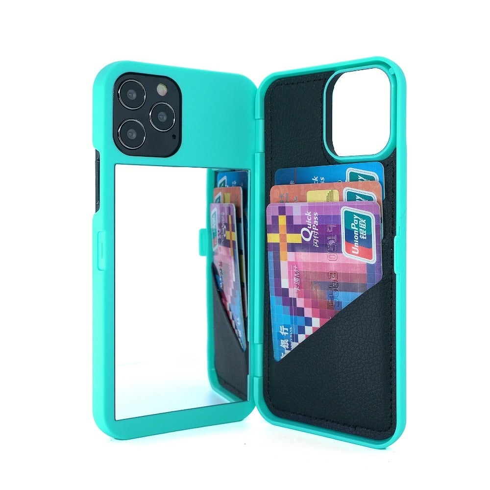 Wallet Mirror Flip Case for iPhone - Premium Mobile Phone Cases from Dressmycell.com - Just $19.00! Shop now at Dressmycell.com