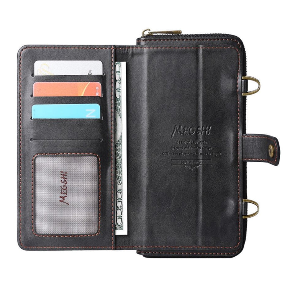 Leather Magnetic Wallet Flip Case For iPhone - Premium Mobile Phone Cases from Dressmycell.com - Just $32.00! Shop now at Dressmycell.com