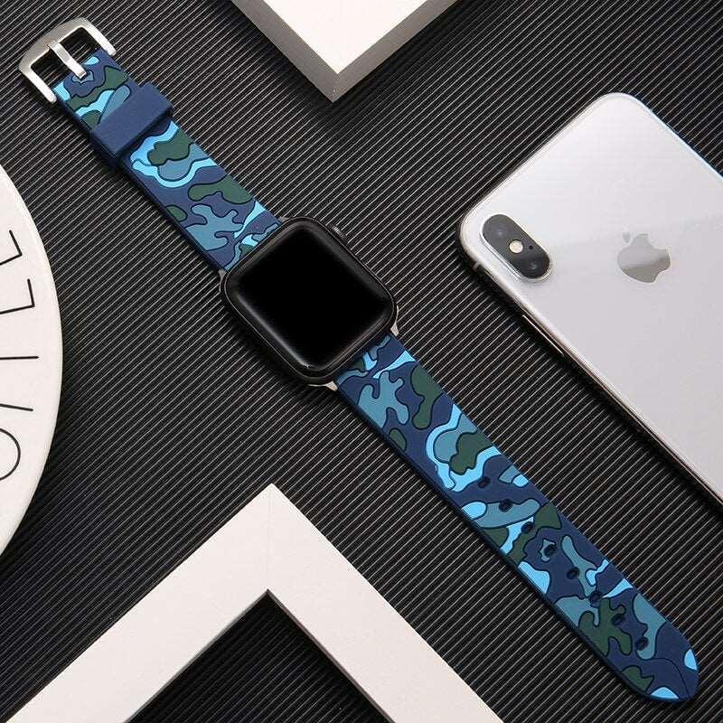 Camouflage Silicone  strap for Apple Watch - Premium Apple Watch Accessories from Dressmycell.com - Just $22.00! Shop now at Dressmycell.com