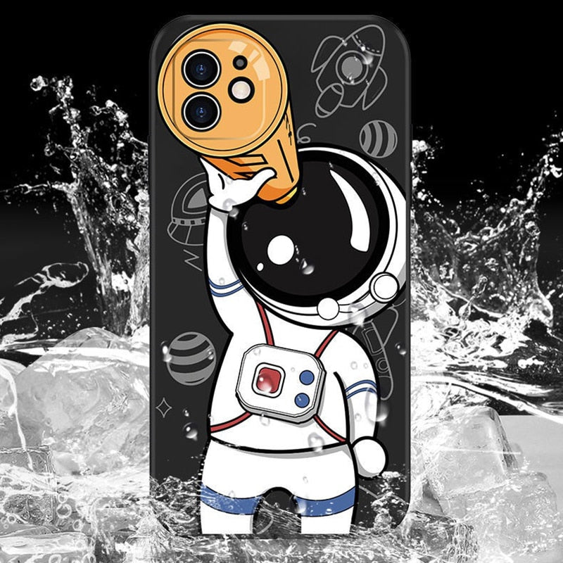 Nasa Astronaut Silicon Case with Lanyard For iPhone - Premium Mobile Phone Cases from Dressmycell.com - Just $16.00! Shop now at Dressmycell.com