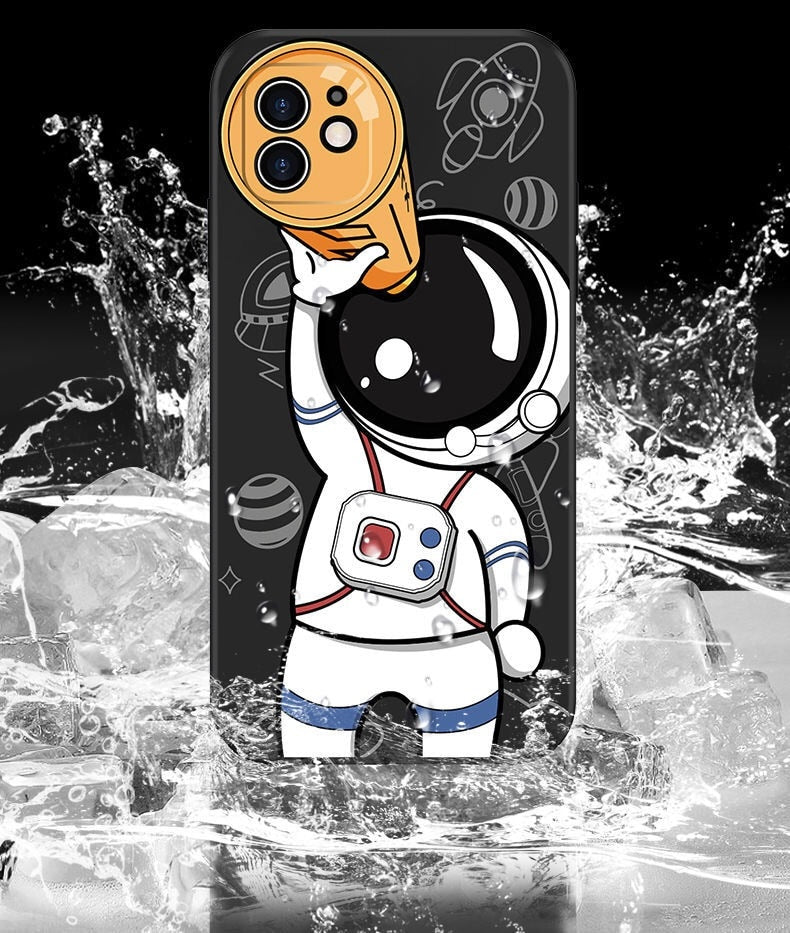 Nasa Astronaut Silicon Case with Lanyard For iPhone - Premium Mobile Phone Cases from Dressmycell.com - Just $16.00! Shop now at Dressmycell.com