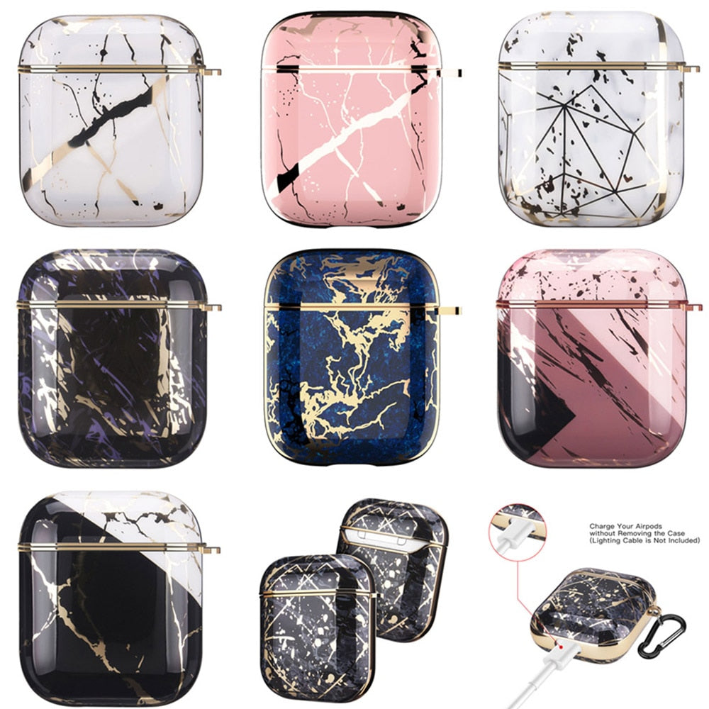 Glossy Marble Hard Protective Case For AirPods/ AirPods Pro - Premium Airpods Cases from Dressmycell.com - Just $18.00! Shop now at Dressmycell.com