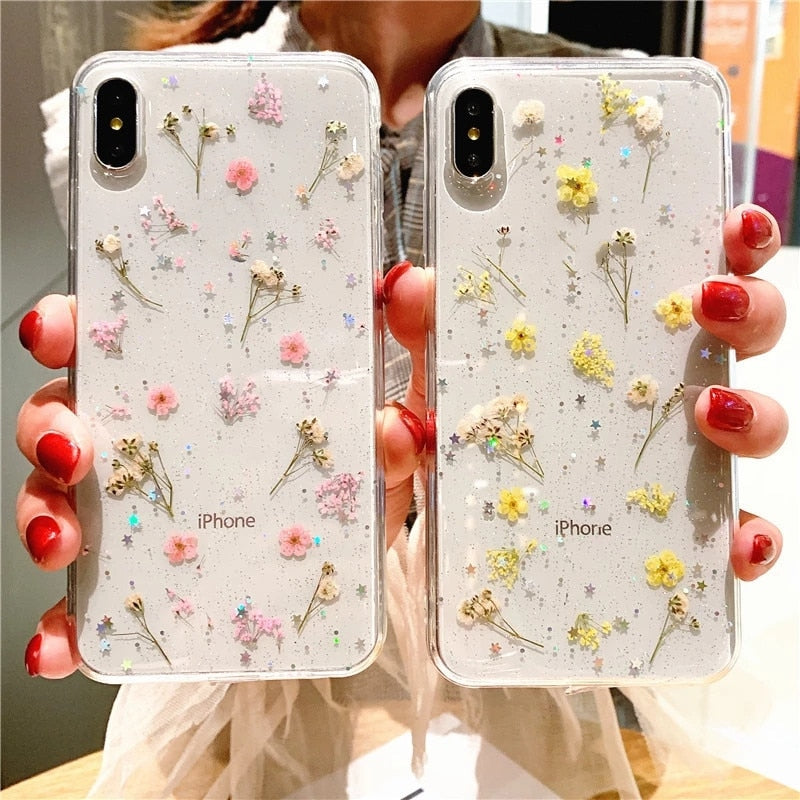 Real Dried Daisies Clear Case For iPhone - Premium Mobile Phone Cases from Dressmycell.com - Just $17.00! Shop now at Dressmycell.com