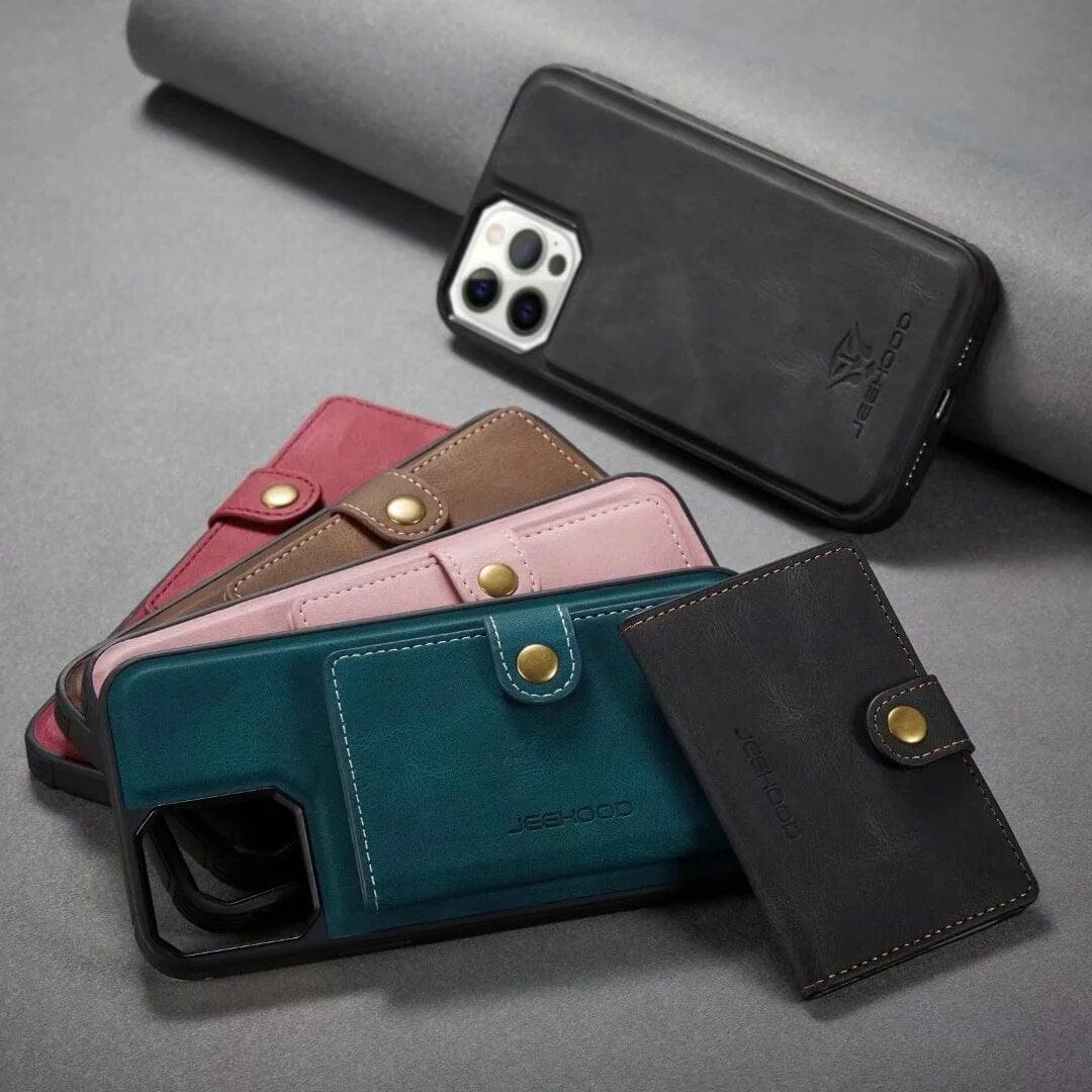 2 In 1 Magnetic Wallet Leather Case for iPhone - Premium Mobile Phone Cases from Dressmycell.com - Just $21.00! Shop now at Dressmycell.com