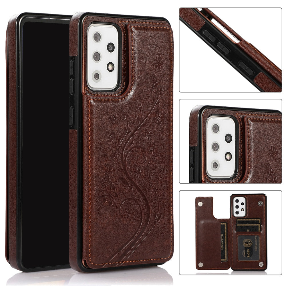 Leather Card Holder with Stand Case For Samsung Galaxy S Series - Premium Mobile Phone Cases from Dressmycell.com - Just $17.00! Shop now at Dressmycell.com