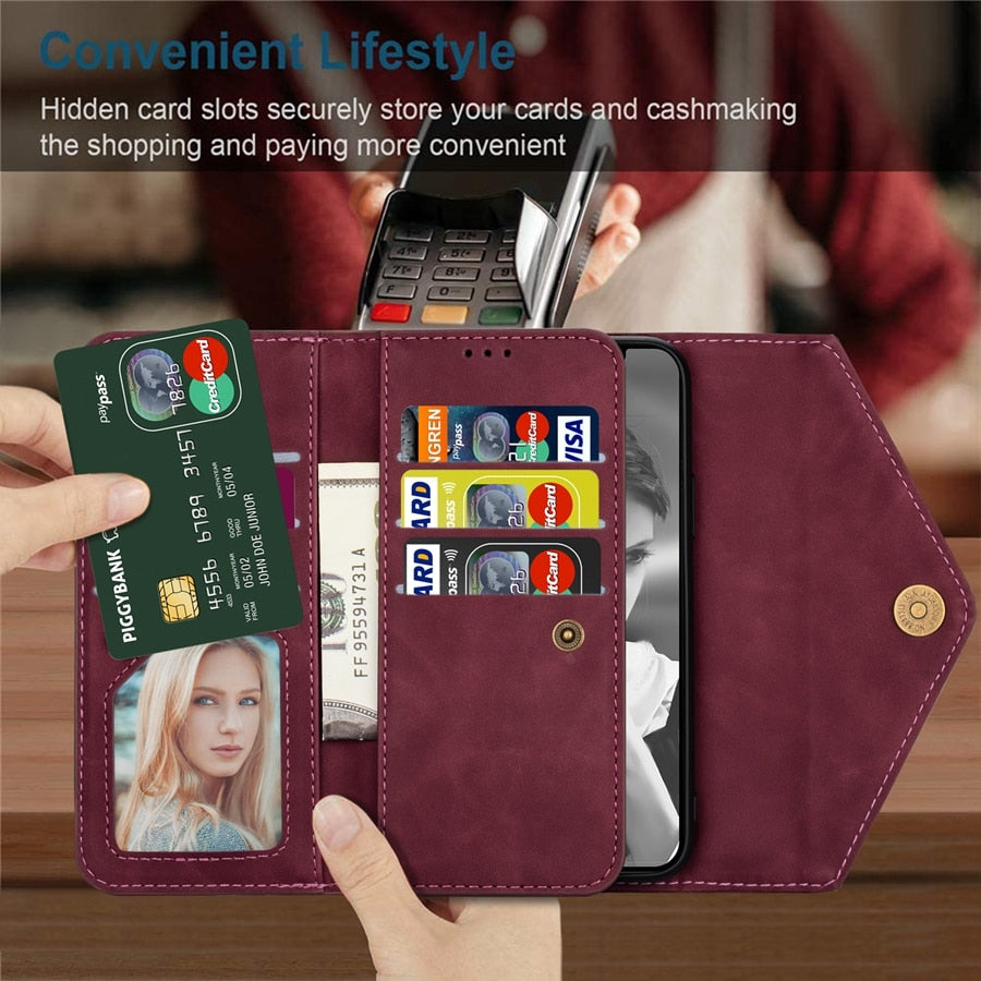 Luxury Leather Wallet Cases For iPhone - Premium Mobile Phone Cases from Dressmycell.com - Just $25.00! Shop now at Dressmycell.com