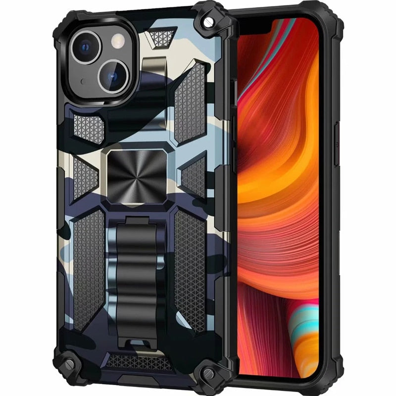 Keysoin Camouflage Shockproof Armor Case with Stand for iPhone - Premium Mobile Phone Cases from Dressmycell.com - Just $18.00! Shop now at Dressmycell.com