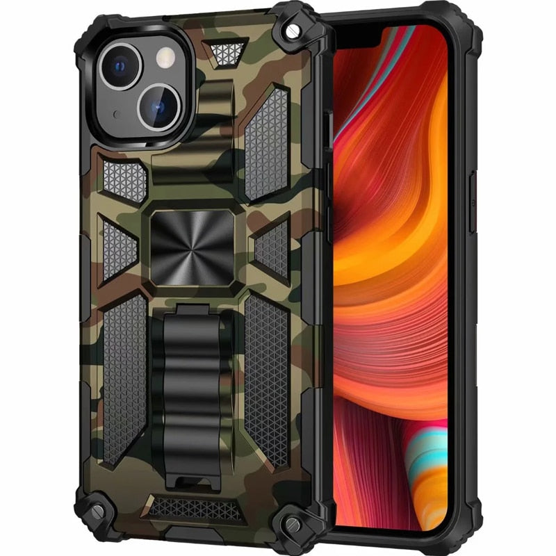 Keysoin Camouflage Shockproof Armor Case with Stand for iPhone - Premium Mobile Phone Cases from Dressmycell.com - Just $18.00! Shop now at Dressmycell.com