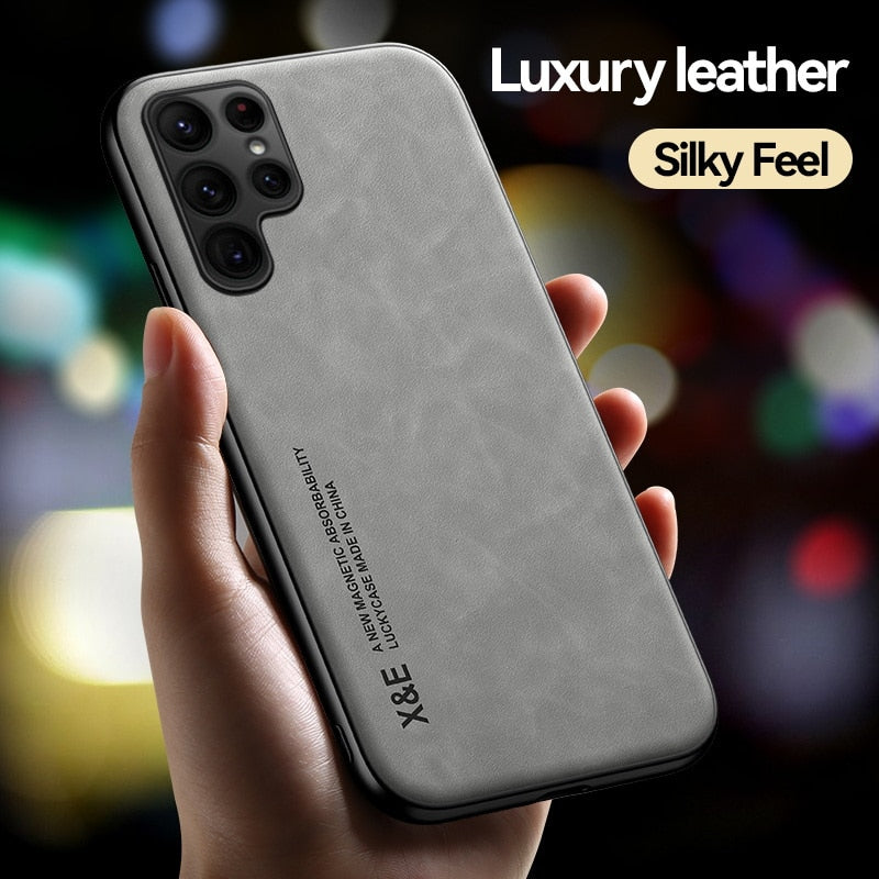 Magnetic Sheep Leather Case For Samsung - Premium Mobile Phone Cases from Dressmycell.com - Just $18.00! Shop now at Dressmycell.com