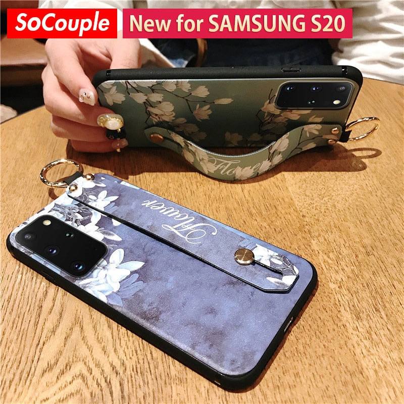 Cool Wrist Strap Phone Holder Case for Samsung Galaxy S20 Series - Premium Mobile Phone Cases from Dressmycell.com - Just $15.00! Shop now at Dressmycell.com