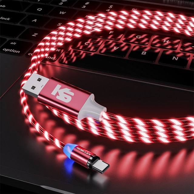 KEYSION Magnetic Cable Flowing Light LED Micro USB Cable Best
