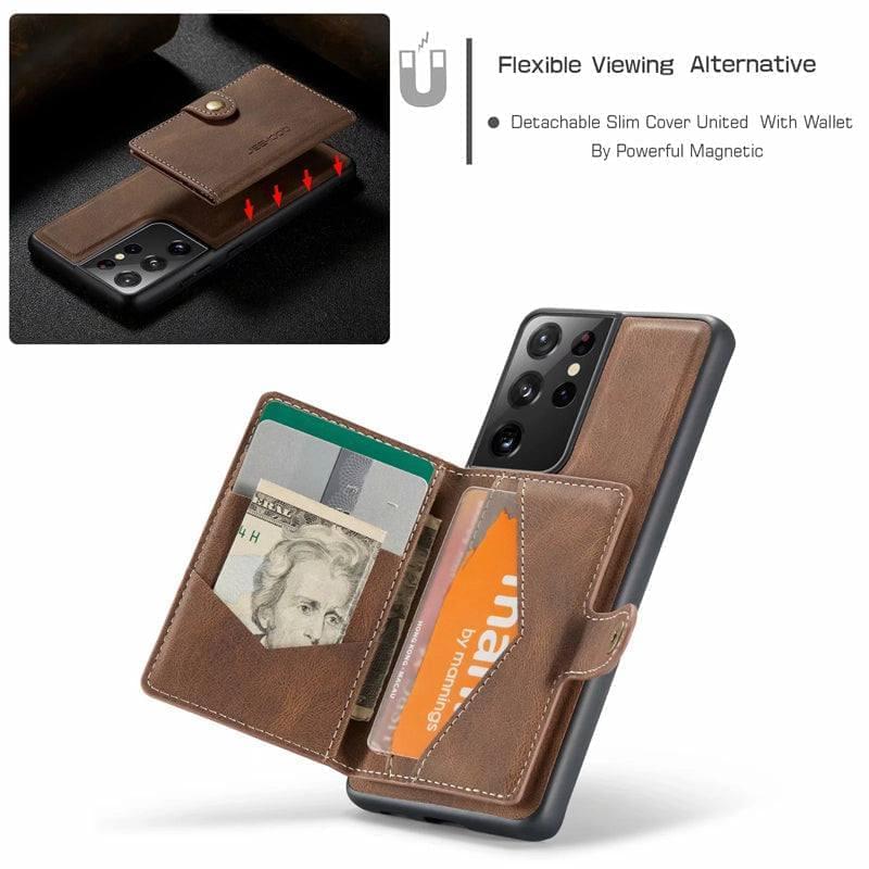 2 In 1 Magnetic Wallet Leather Case for Samsung - Premium Mobile Phone Cases from Dressmycell.com - Just $22.00! Shop now at Dressmycell.com