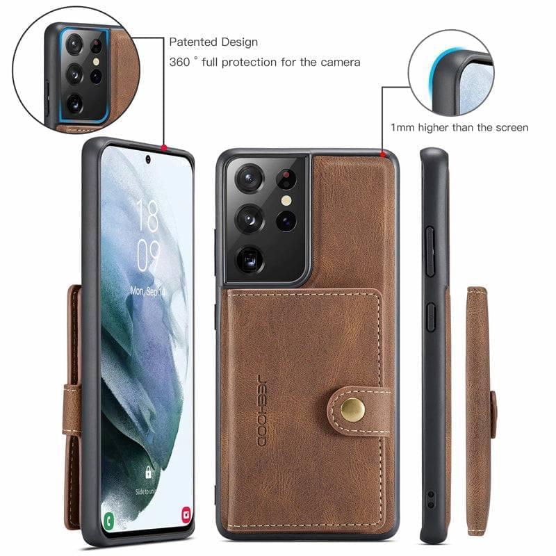 2 In 1 Magnetic Wallet Leather Case for Samsung Galaxy A Series - Premium Mobile Phone Cases from Dressmycell.com - Just $22.00! Shop now at Dressmycell.com