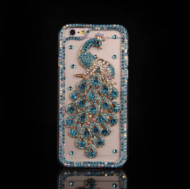 Peacock Rhinestone Case for Samsung Galaxy A Series - Premium Mobile Phone Cases from Dressmycell.com - Just $20.00! Shop now at Dressmycell.com