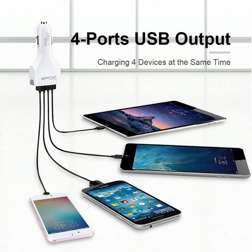 4USB QC 3.0 4Ports USB Car Portable Charger - Premium Chargers & Powerbanks from Dressmycell.com - Just $18.00! Shop now at Dressmycell.com