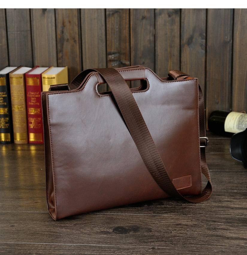 12' Casual PU Leather Messenger Crossbody Bag - Premium Laptop Bags from Dressmycell.com - Just $80.00! Shop now at Dressmycell.com