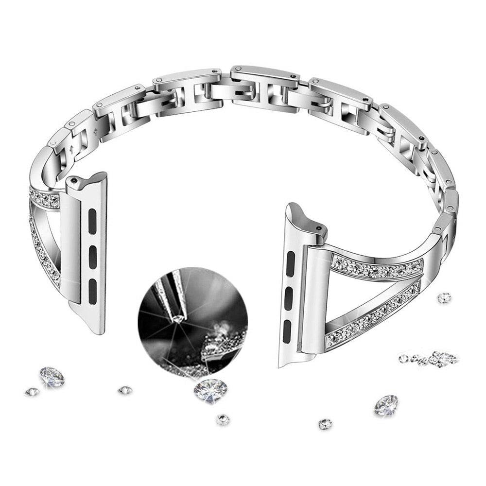 Diamond Bracelet Band for Apple Watch - Premium Apple Watch Accessories from Dressmycell.com - Just $25.00! Shop now at Dressmycell.com