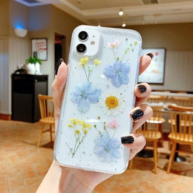 Real Dried Flowers Clear Case For iPhone - Premium Mobile Phone Cases from Dressmycell.com - Just $16.00! Shop now at Dressmycell.com