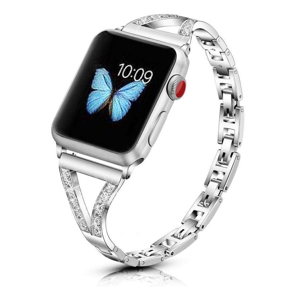 Diamond Bracelet Band for Apple Watch - Premium Apple Watch Accessories from Dressmycell.com - Just $25.00! Shop now at Dressmycell.com