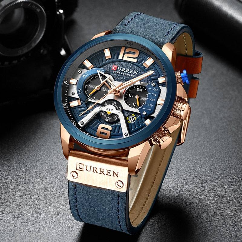 CURREN Luxury Chronograph Wrist Watch for Men - Premium Watches from Dressmycell.com - Just $43.00! Shop now at Dressmycell.com