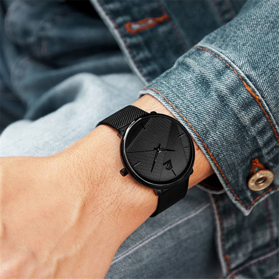 DIJANES Minimalist Ultra Thin Watch for Men - Premium Watches from Dressmycell.com - Just $16.00! Shop now at Dressmycell.com