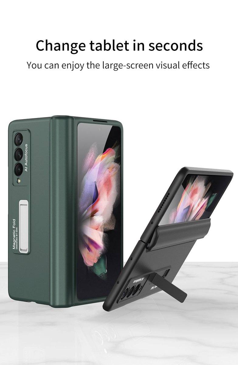 Magnetic Hinge with Stand Case For Samsung Galaxy Z Fold 3 - Premium Mobile Phone Cases from Dressmycell.com - Just $38.00! Shop now at Dressmycell.com