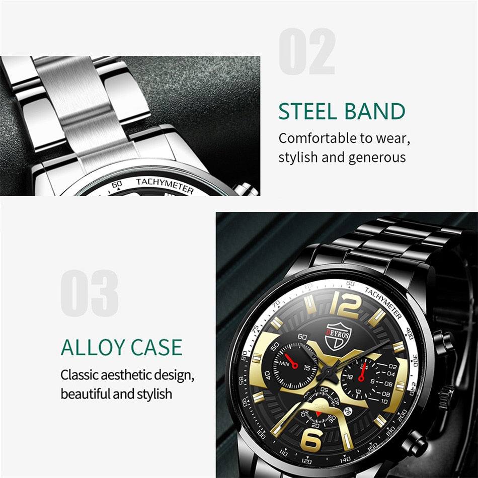 Iron Face Stainless Steel Wrist Watch for Men - Premium Watches from Dressmycell.com - Just $20.00! Shop now at Dressmycell.com
