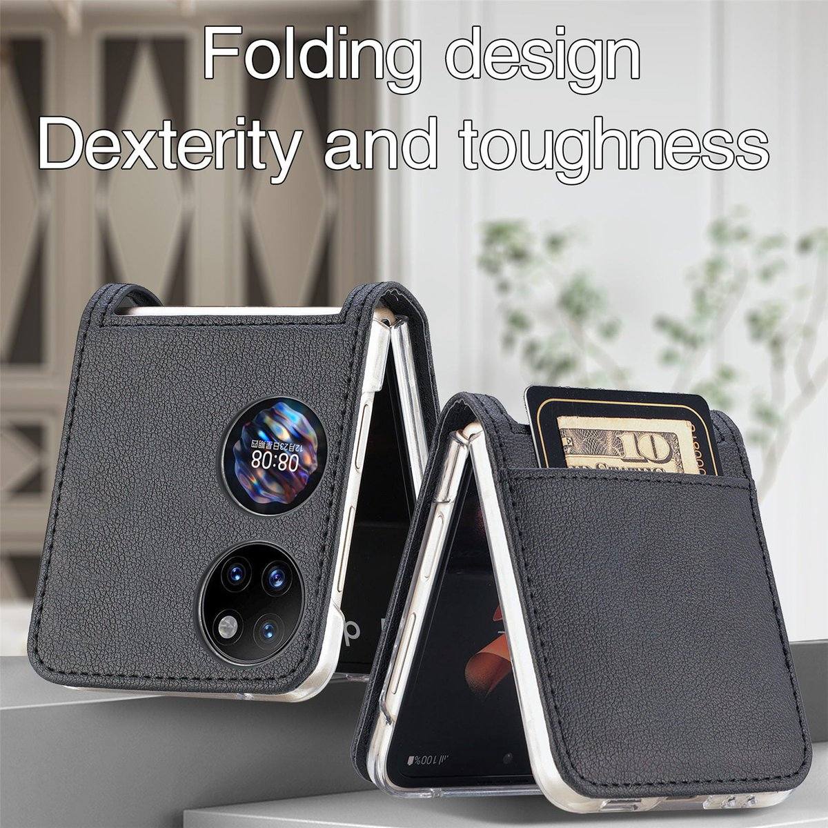 Leather Card Holder Protective Cases for P50 Pocket - Premium Mobile Phone Cases from Dressmycell.com - Just $20.00! Shop now at Dressmycell.com