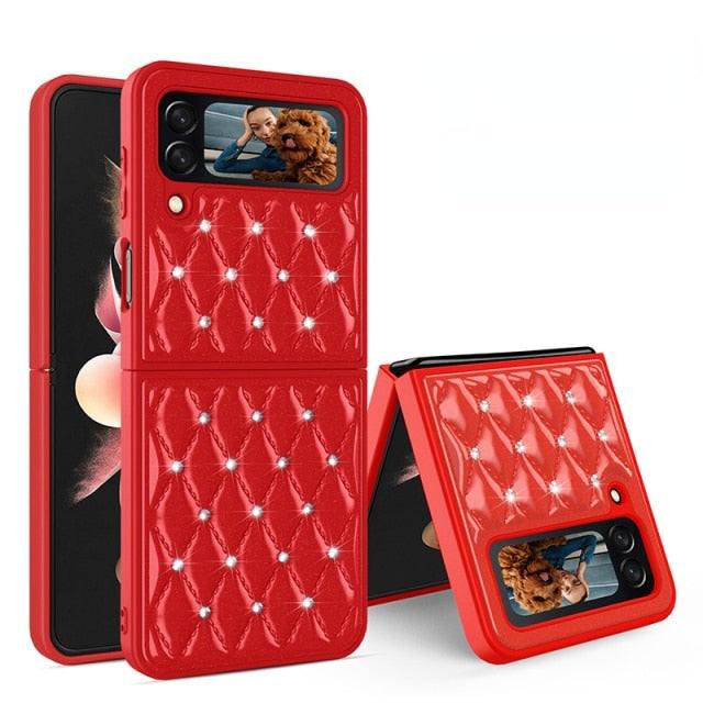Rhomboid Pattern Case For Samsung Z Flip 3 - Premium Mobile Phone Cases from Dressmycell.com - Just $20.00! Shop now at Dressmycell.com