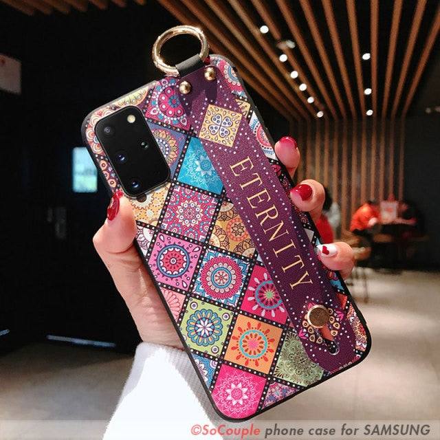 Cool Wrist Strap Phone Holder Case for Samsung Galaxy A70/A71/A72 - Premium Mobile Phone Cases from Dressmycell.com - Just $15.00! Shop now at Dressmycell.com